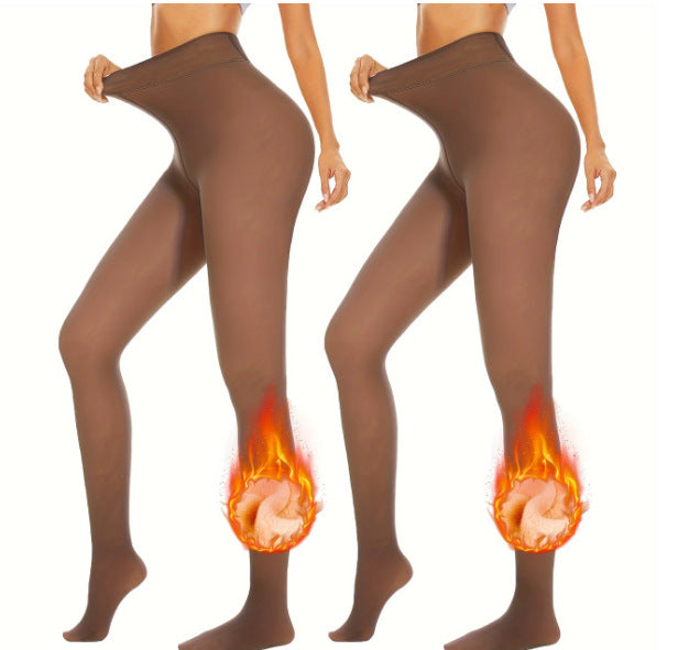 Thick Black Sheer Skin-toned Leg-warming Autumn And Winter Essential Fleece-lined Tights - [[{"value":"{{ Babyvera Babyvera  }}"}]]