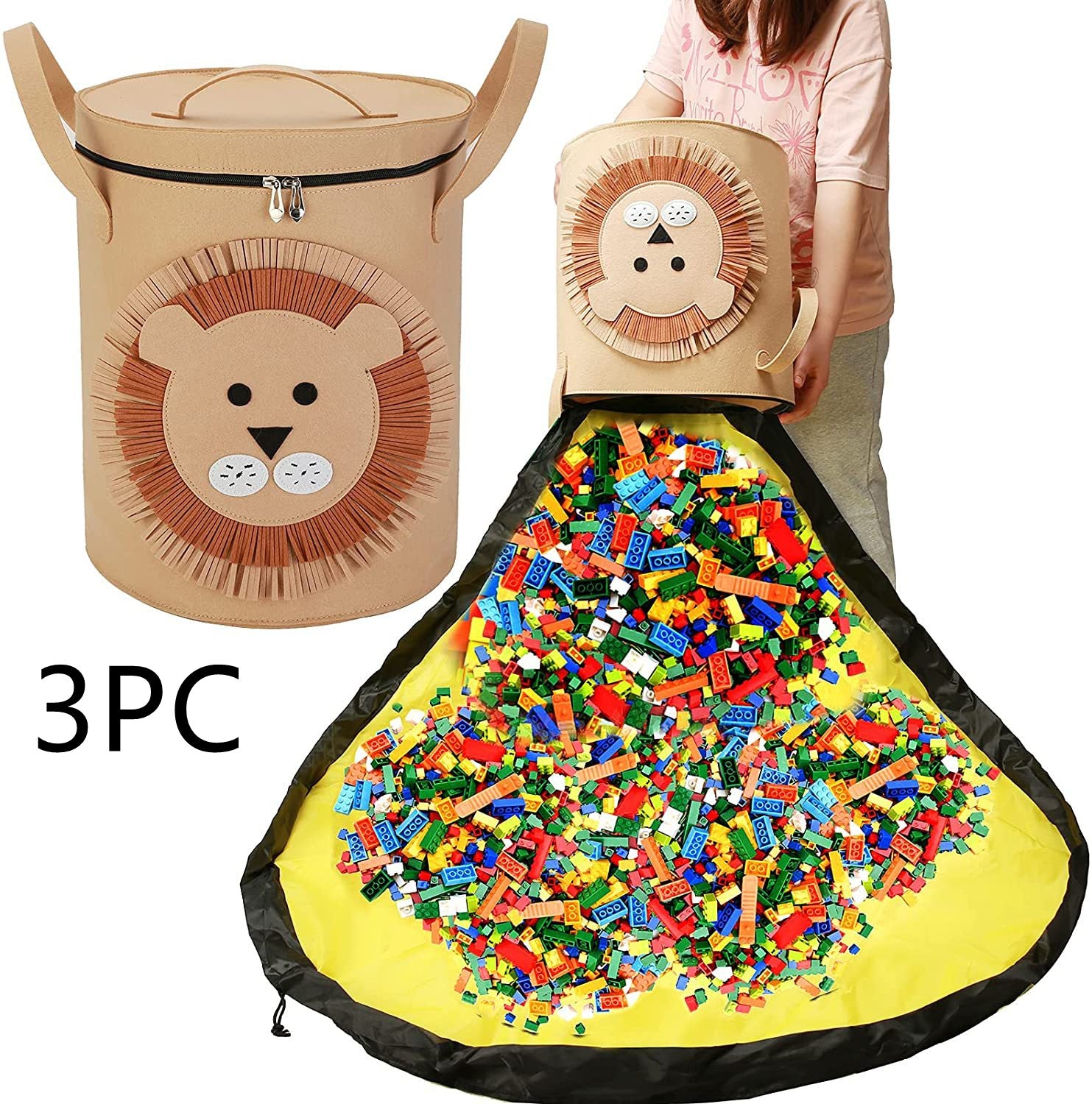 Felt Storage Bag Toy Play Mat 2 In 1 Pull Rope - [[{"value":"{{ Babyvera Babyvera  }}"}]]
