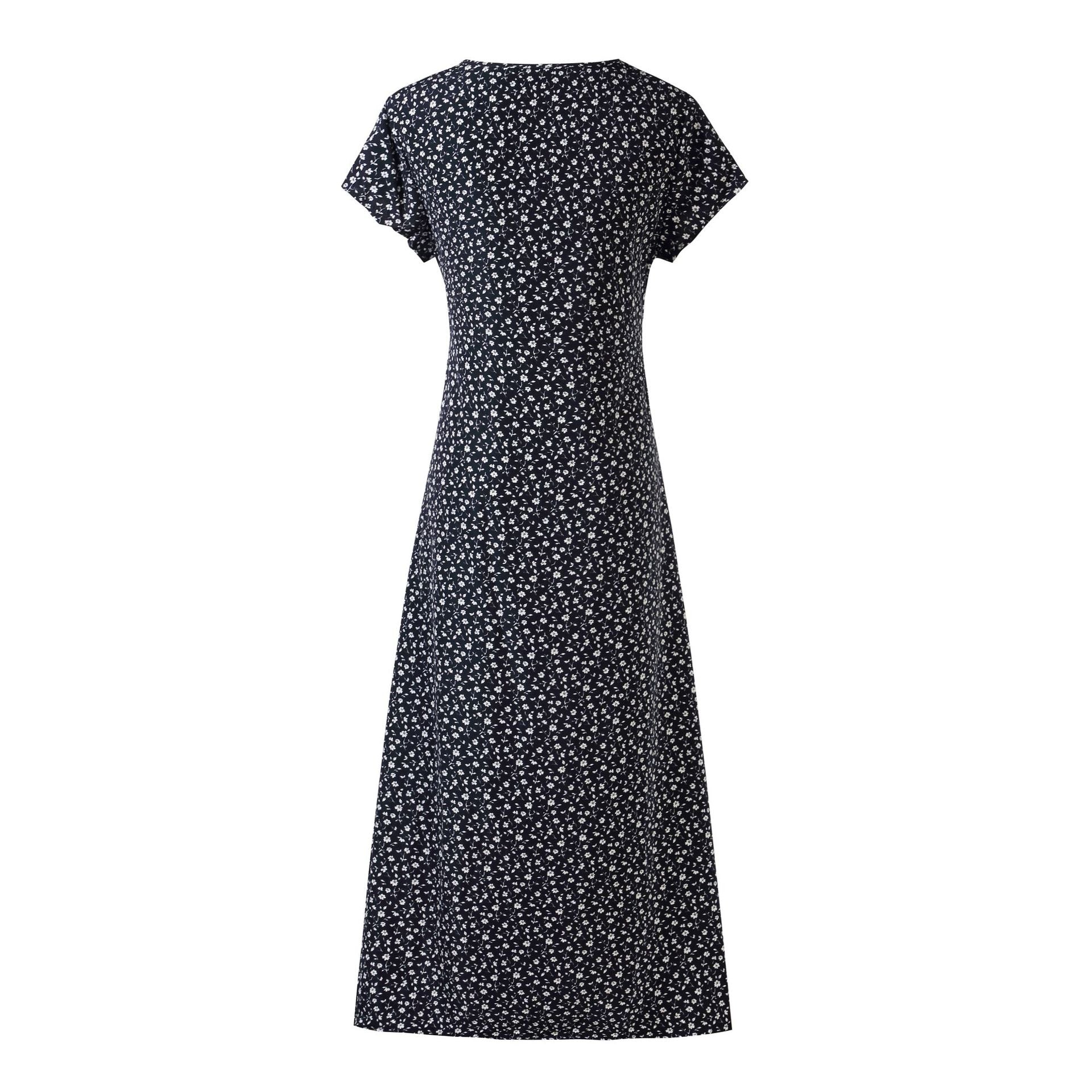 Versatile Printed Patchwork Slit Nursing Short Sleeve Dress - [[{"value":"{{ Babyvera Babyvera  }}"}]]