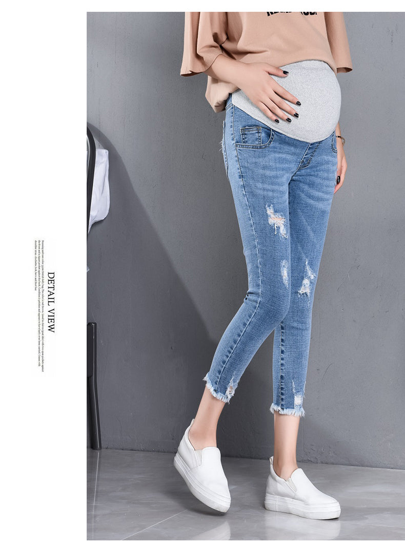 Maternity Jeans Nine-point Pencil Elastic Outer Wear - [[{"value":"{{ Babyvera Babyvera  }}"}]]