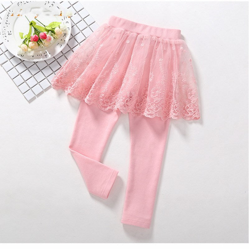 Children's Fake 2 Girls Leggings Cotton Lace Skirt Pants - [[{"value":"{{ Babyvera Babyvera  }}"}]]
