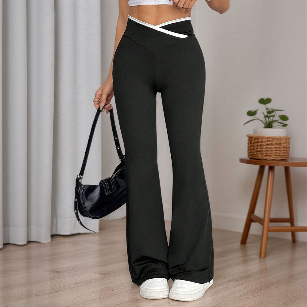 Cross-color High-waisted Women's Slimming Stretch Flare Pants - [[{"value":"{{ Babyvera Babyvera  }}"}]]