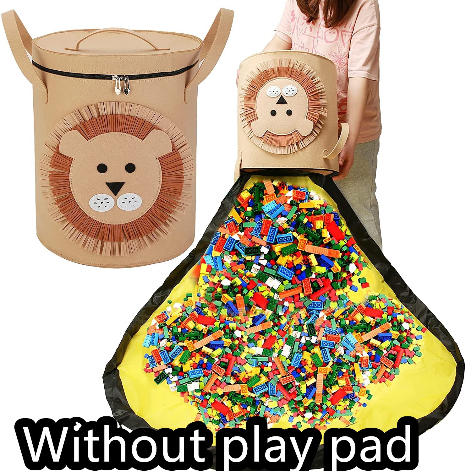 Felt Storage Bag Toy Play Mat 2 In 1 Pull Rope - [[{"value":"{{ Babyvera Babyvera  }}"}]]
