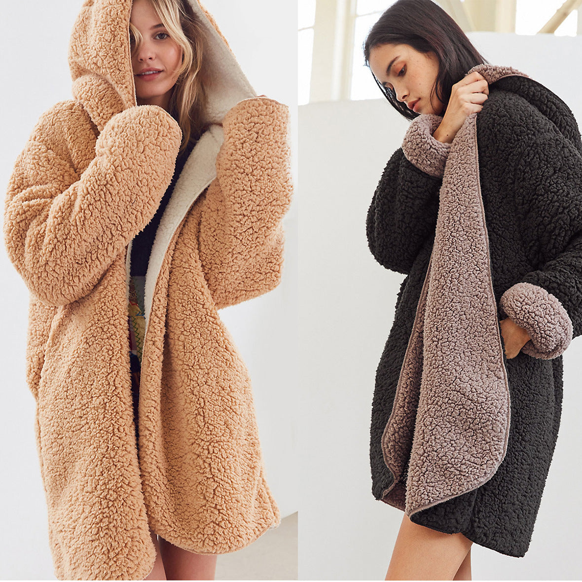 Women Terry Double Sided Lazy Coat - [[{"value":"{{ Babyvera Babyvera  }}"}]]