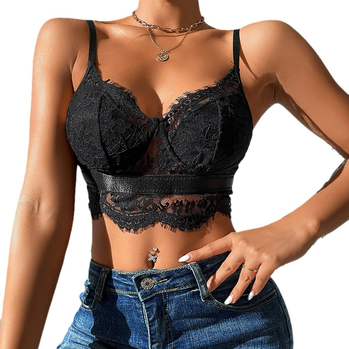 Sheer Mesh Camisole With Spliced Women's Bare Back - [[{"value":"{{ Babyvera Babyvera  }}"}]]