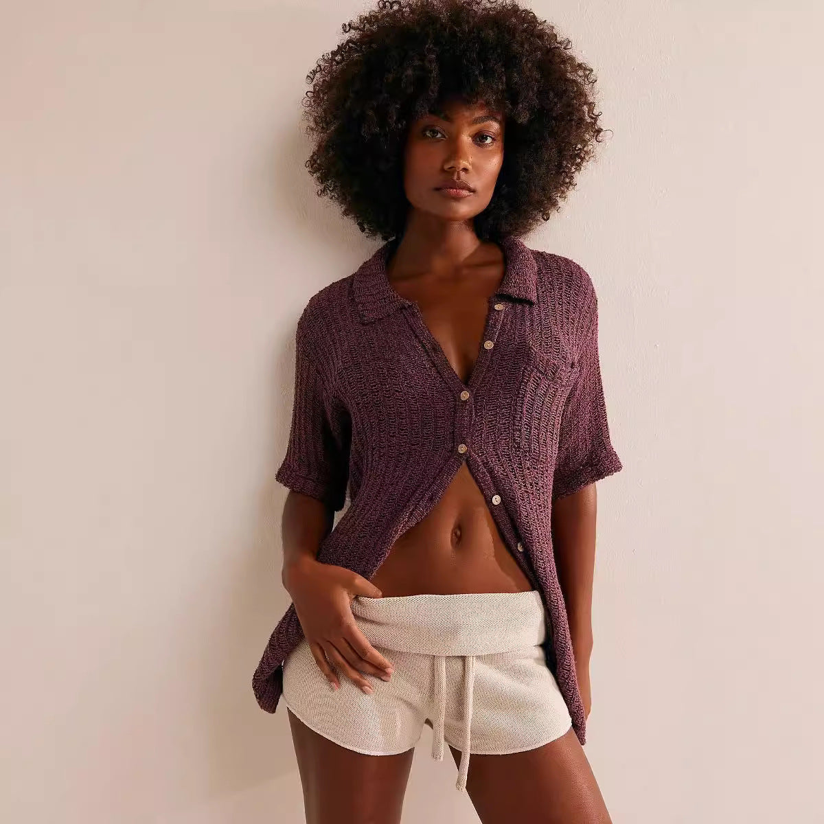 Fashionable Drawstring Knitted Sexy Women's Shorts - [[{"value":"{{ Babyvera Babyvera  }}"}]]