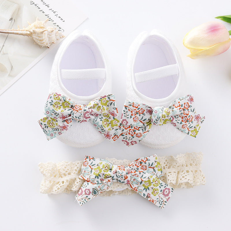 Newborn Baby 0-6-9 Months Soft Sole Toddler Shoes Hair Band Set - [[{"value":"{{ Babyvera Babyvera  }}"}]]
