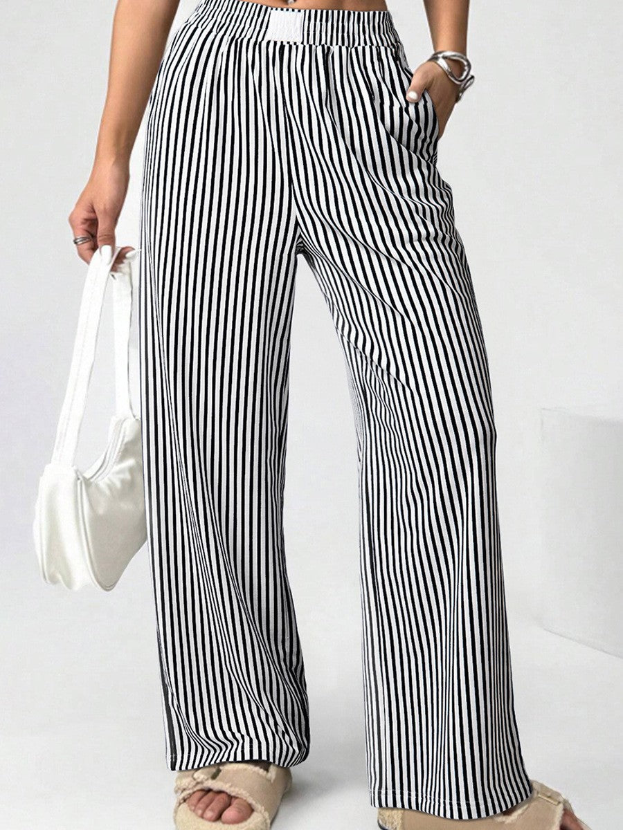 Drapey Trousers For Womenversatile Striped Casual Pants Perfect For The Office - [[{"value":"{{ Babyvera Babyvera  }}"}]]