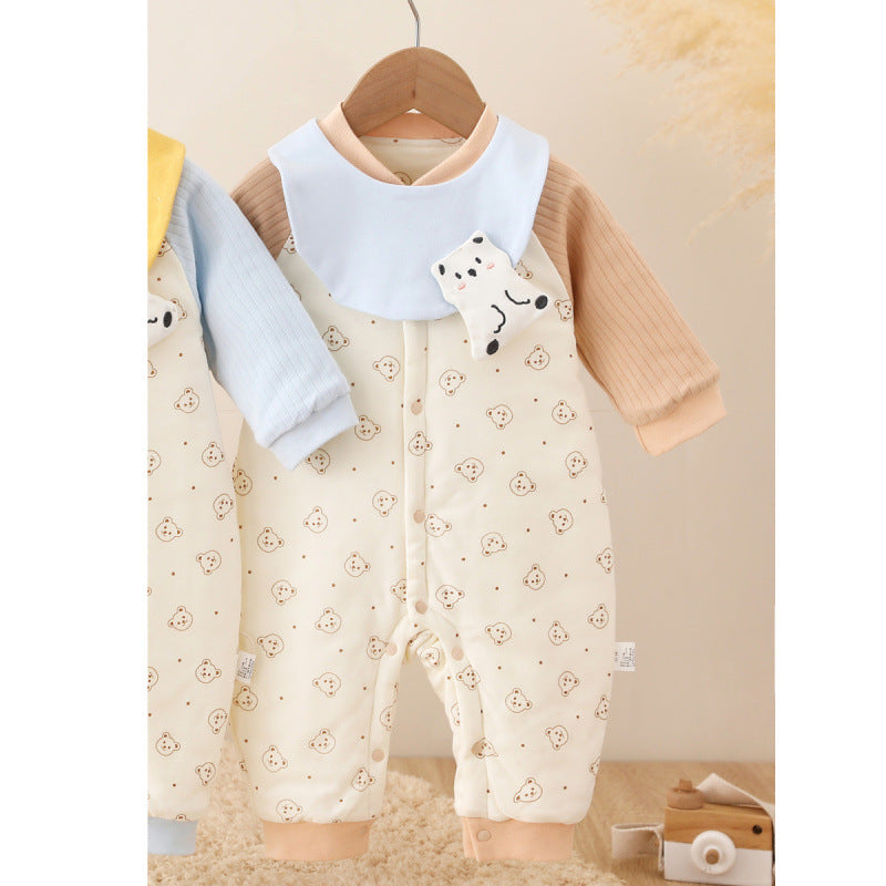 Spring And Autumn Baby Quilted Jumpsuit Three Layers Warm - [[{"value":"{{ Babyvera Babyvera  }}"}]]
