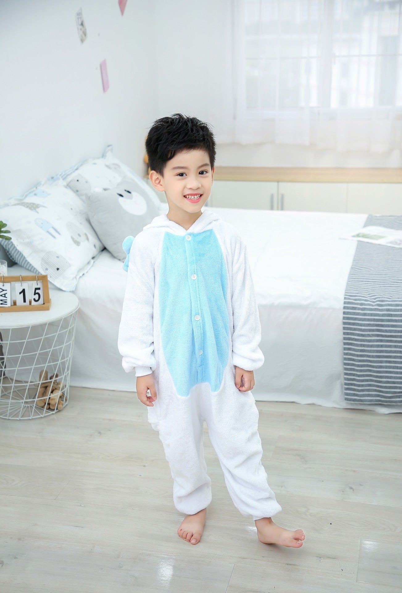 Cartoon One-piece Blue Autumn And Winter Flannel Animal Pajamas - [[{"value":"{{ Babyvera Babyvera  }}"}]]