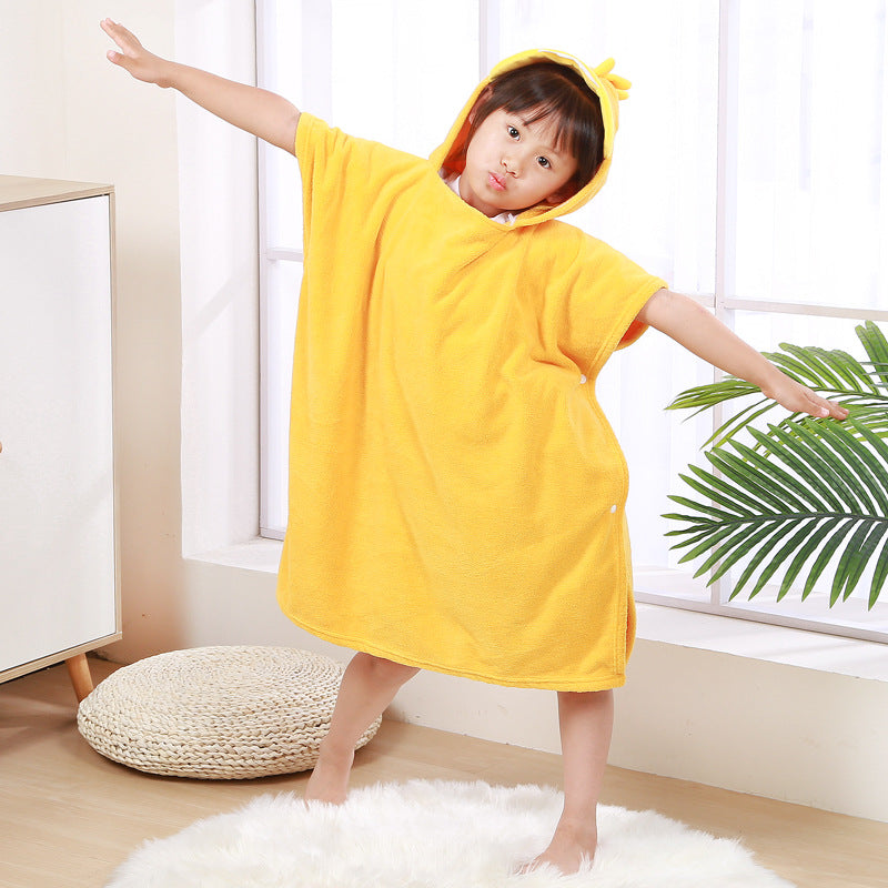 Children's Wearable Coral Fleece Absorbent Hooded Cloak Bath Towel Boys And Girls Nightgown Home Clothes - [[{"value":"{{ Babyvera Babyvera  }}"}]]