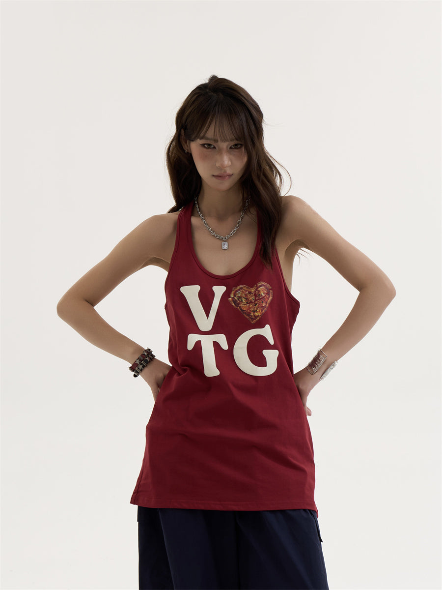 Women's Design Wine Red Printed Sleeveless Vest - [[{"value":"{{ Babyvera Babyvera  }}"}]]
