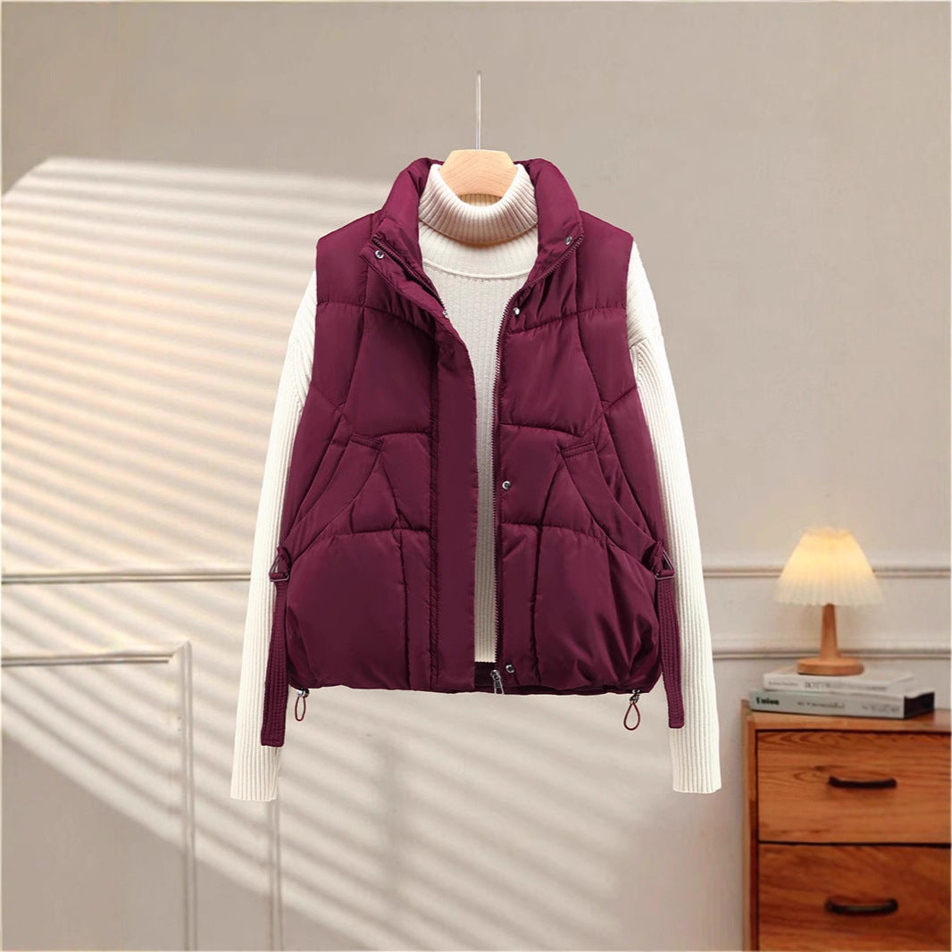 Women's Autumn Loose Outerwear Stand Collar Cotton Vest - [[{"value":"{{ Babyvera Babyvera  }}"}]]