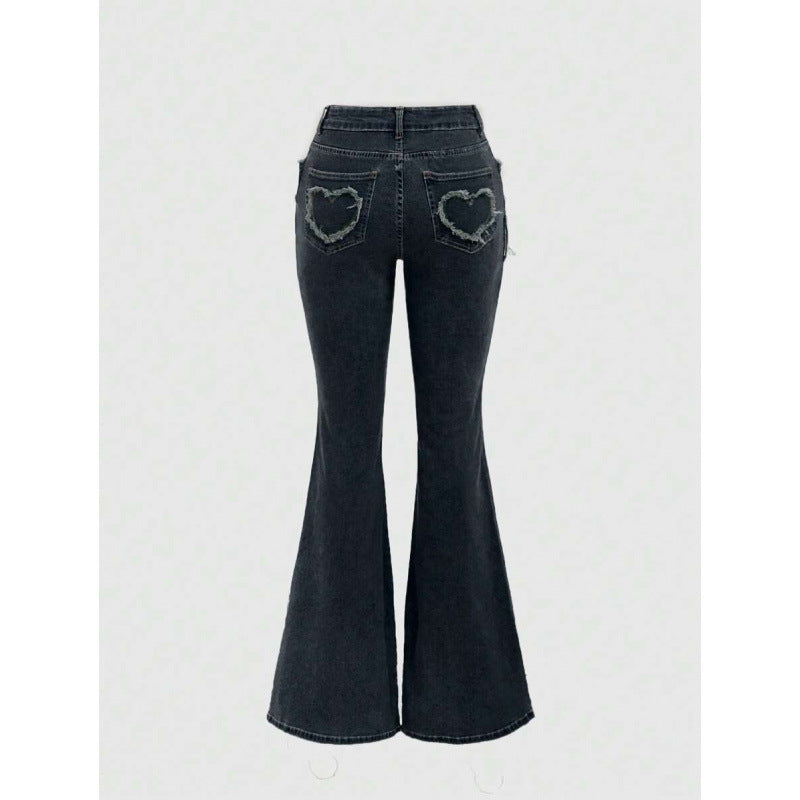 Punk-style Vintage Metal Heart-shaped Belt Frayed-edge Jeans - [[{"value":"{{ Babyvera Babyvera  }}"}]]