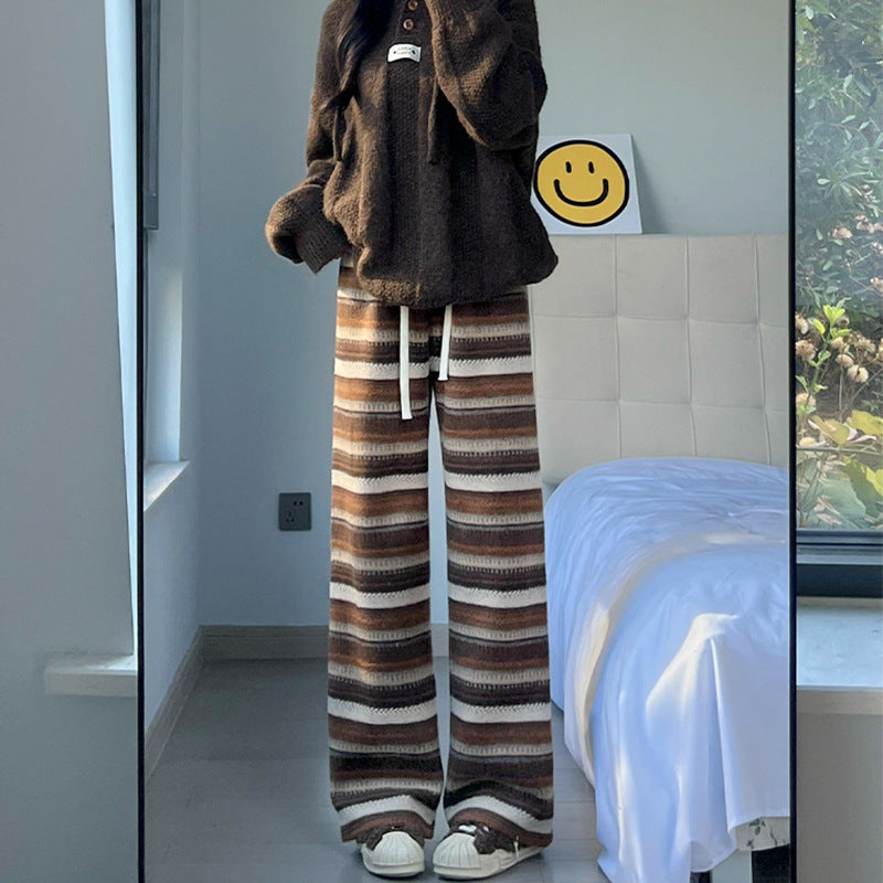 Retro Woolen Striped Casual Pants For FallWinter - [[{"value":"{{ Babyvera Babyvera  }}"}]]