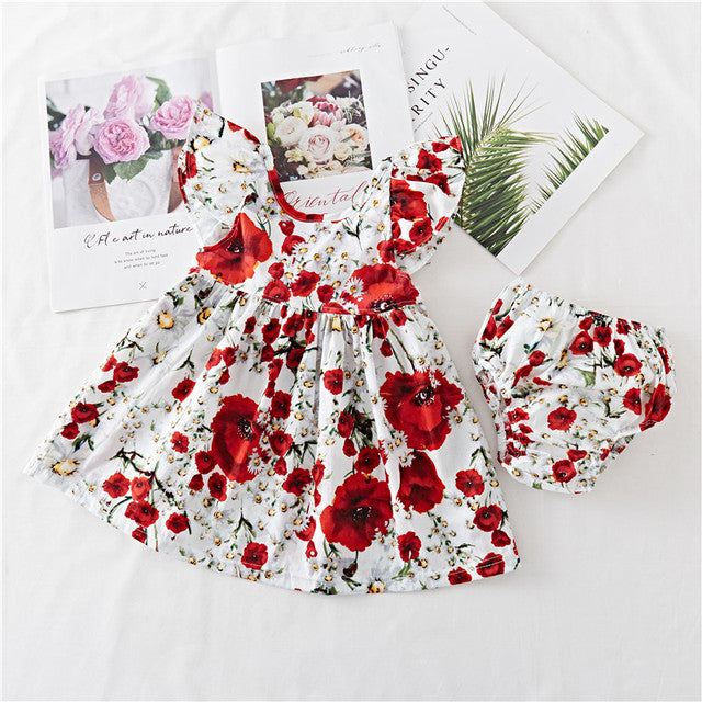 Cotton Baby Ruffled Floral Print Dress - [[{"value":"{{ Babyvera Babyvera  }}"}]]