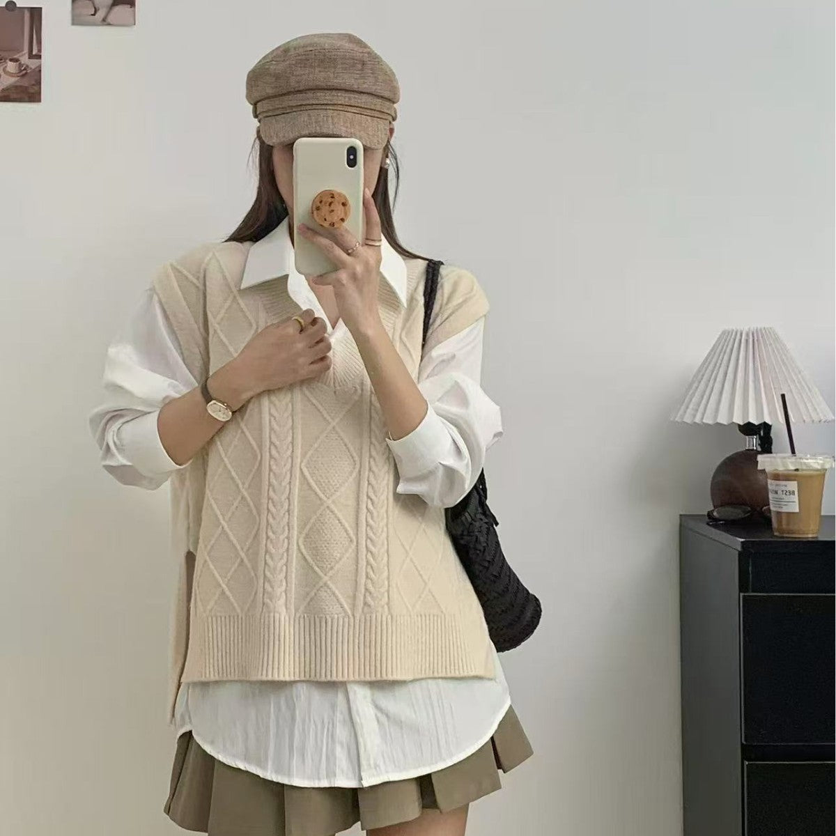 V-neck Knitted Casual Academic Style Women's Fashion Vest - [[{"value":"{{ Babyvera Babyvera  }}"}]]