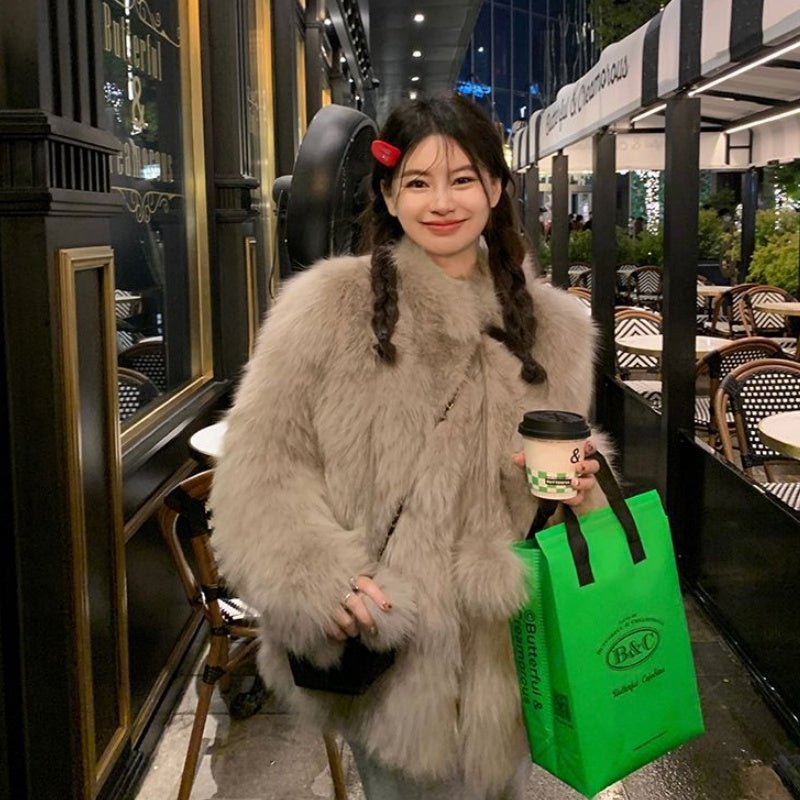 Fashion Fur Young Women Slimming Coat - Babyvera