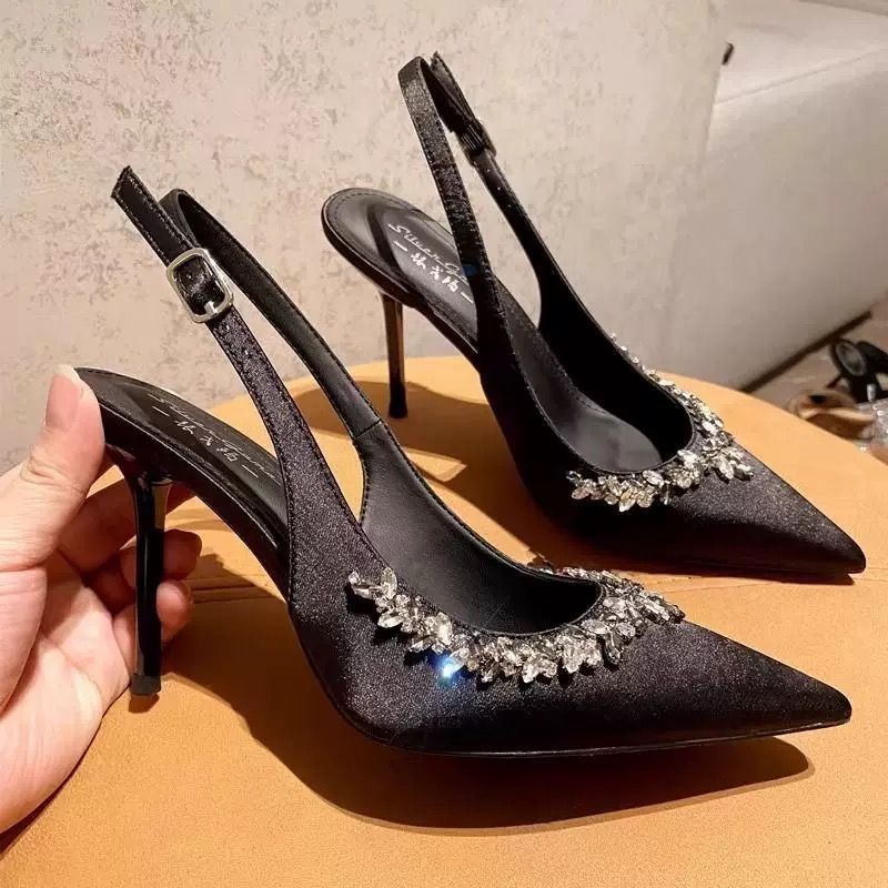 Fashion Party Shoes Sexy Black Thin Heel High Heels Women - Babyvera