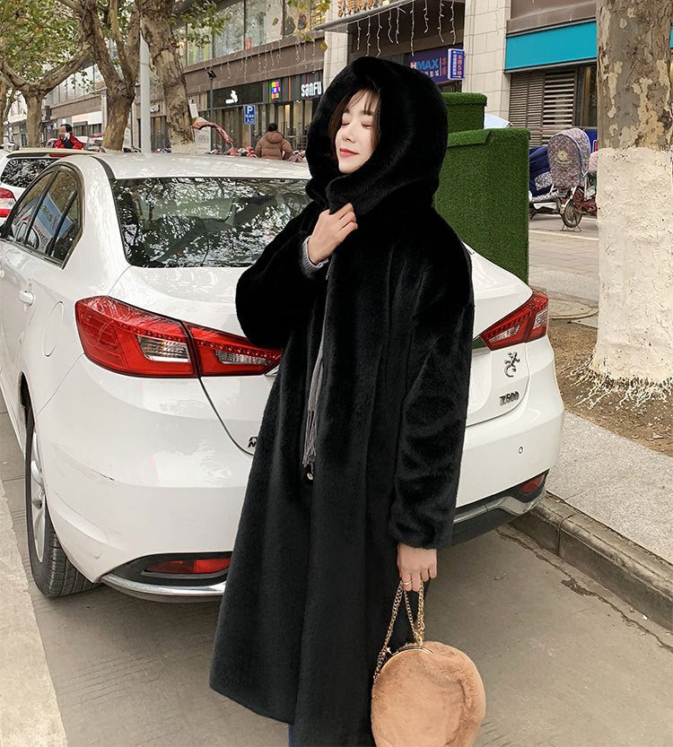 Faux fur mink women plush coat - Babyvera