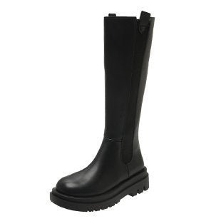 Flat - soled Elastic Band Black Over - the - knee Boots - Babyvera