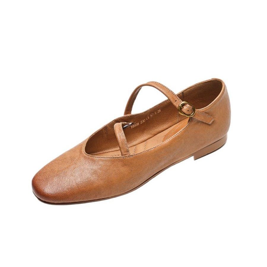 Flat Versatile Non - slip Vintage Mary Jane For Women's Single - layer Shoes - Babyvera