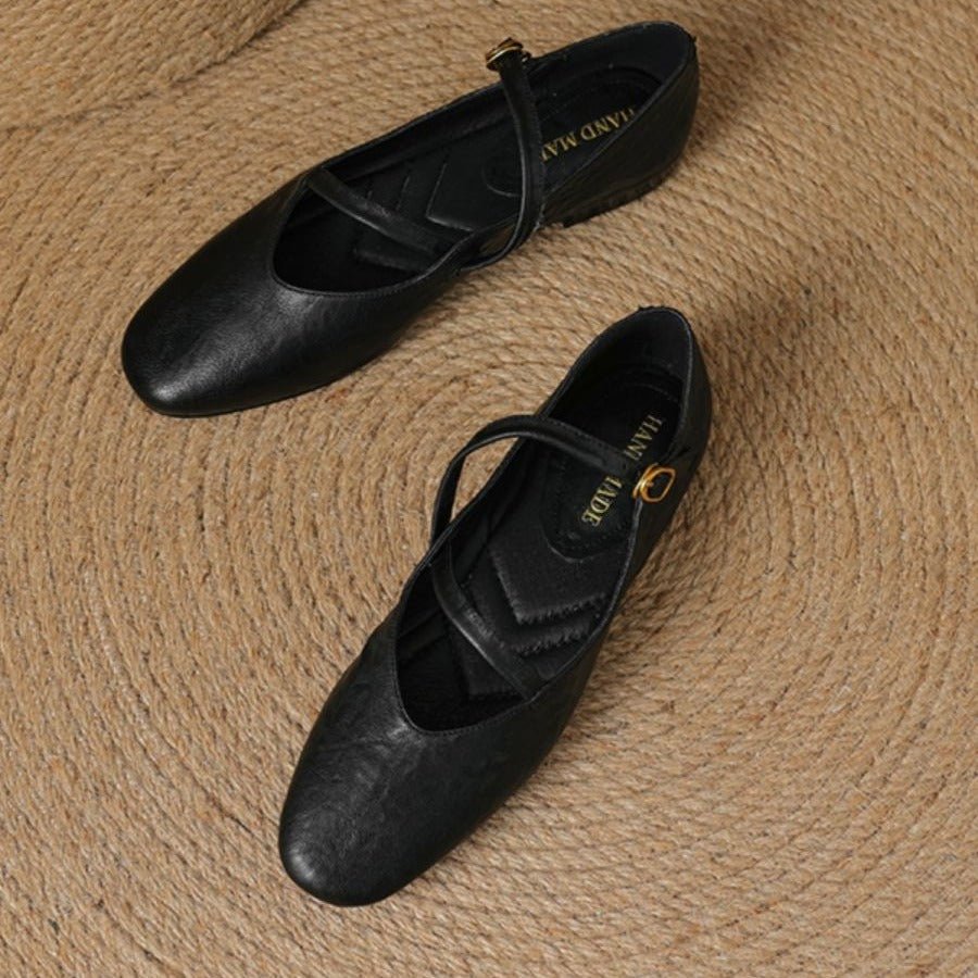 Flat Versatile Non - slip Vintage Mary Jane For Women's Single - layer Shoes - Babyvera
