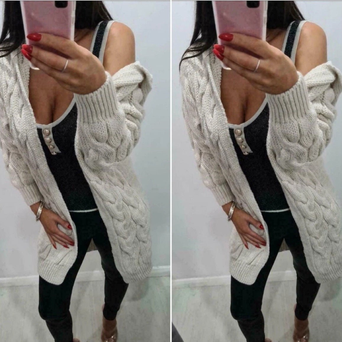 Hooded Knit Cardigan Coat Overcoat Women - Babyvera