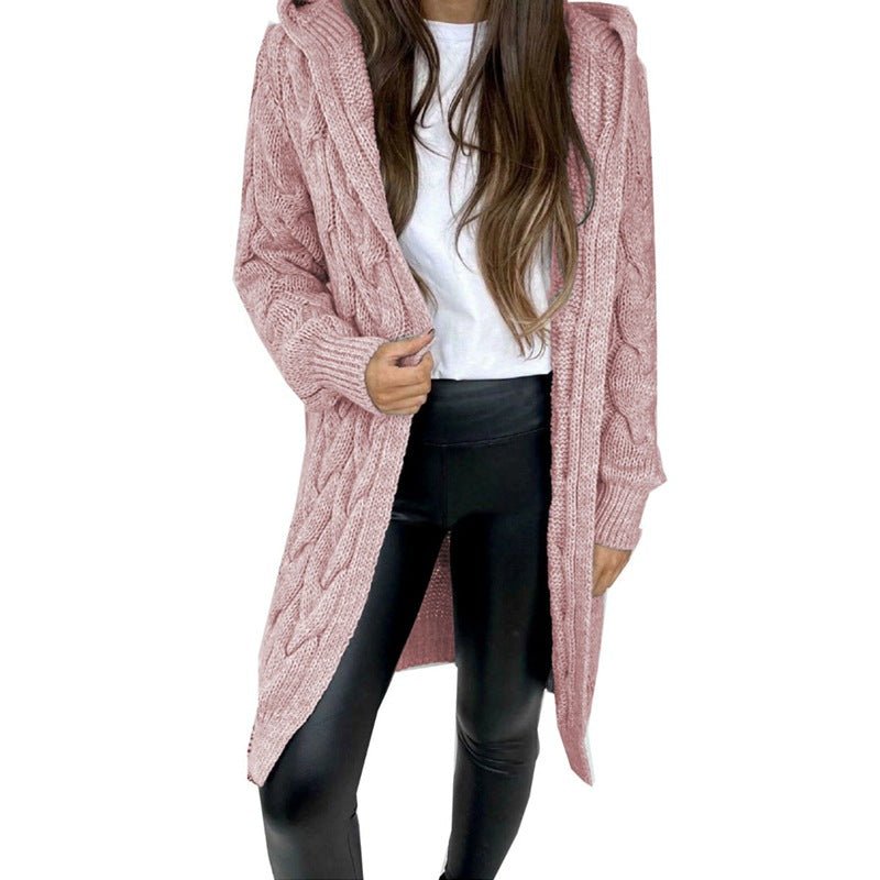 Hooded Knit Cardigan Coat Overcoat Women - Babyvera