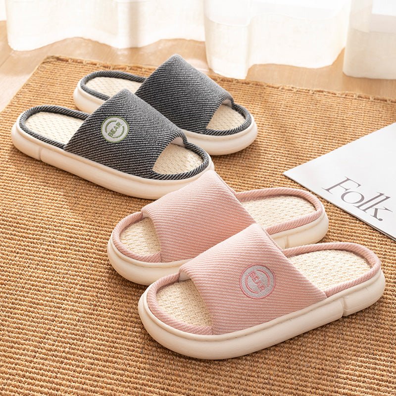 Household Spring And Autumn Indoor Home And Office Cotton And Linen Slippers - Babyvera