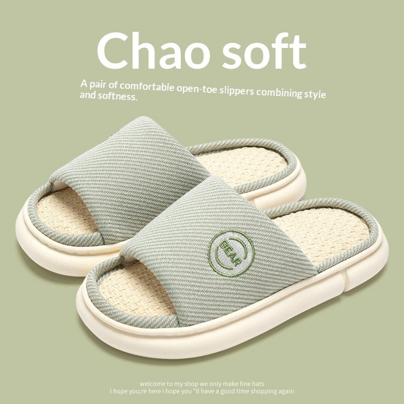 Household Spring And Autumn Indoor Home And Office Cotton And Linen Slippers - Babyvera