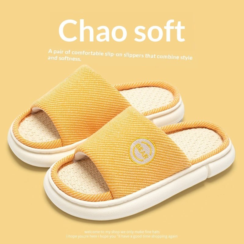 Household Spring And Autumn Indoor Home And Office Cotton And Linen Slippers - Babyvera
