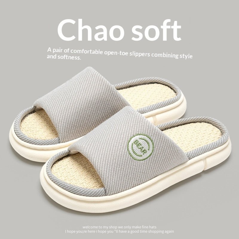Household Spring And Autumn Indoor Home And Office Cotton And Linen Slippers - Babyvera