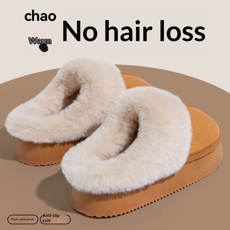 Indoor Warm Anti - slip Thick Sole Deodorant Couple Cotton Slippers - Babyvera