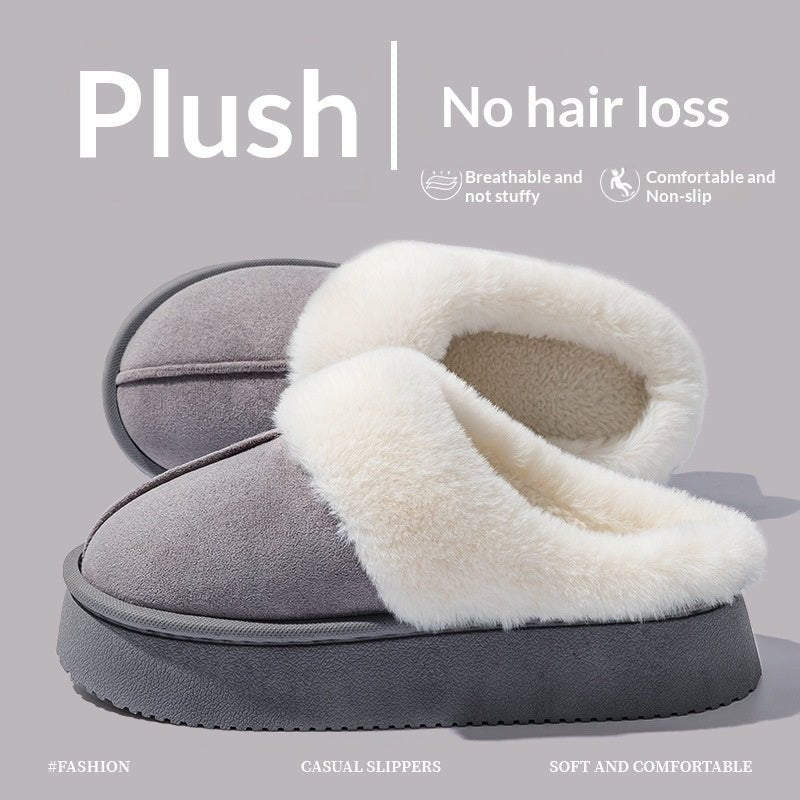 Indoor Warm Anti - slip Thick Sole Deodorant Couple Cotton Slippers - Babyvera