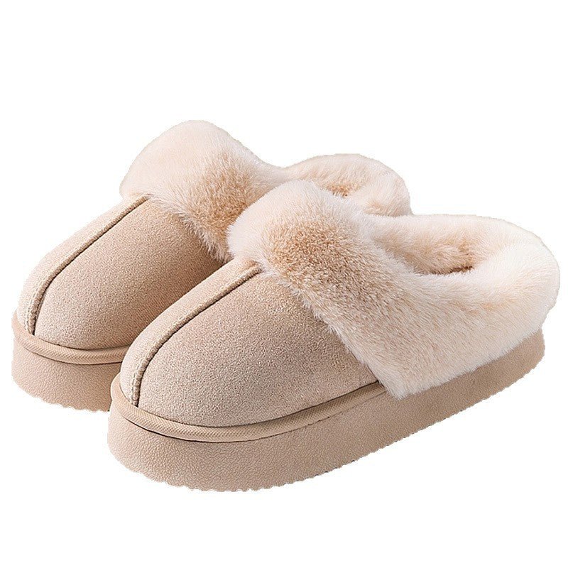 Indoor Warm Anti - slip Thick Sole Deodorant Couple Cotton Slippers - Babyvera