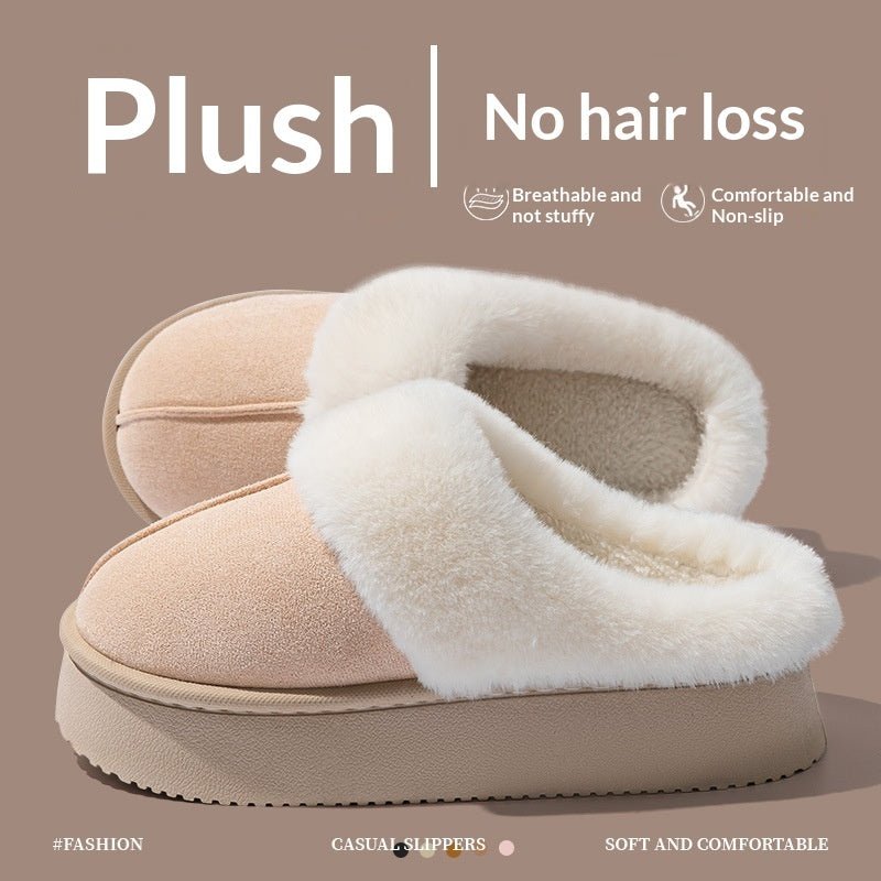 Indoor Warm Anti - slip Thick Sole Deodorant Couple Cotton Slippers - Babyvera