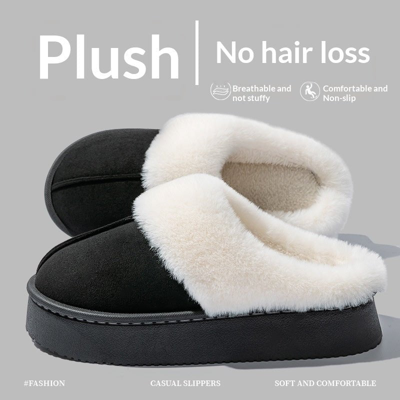 Indoor Warm Anti - slip Thick Sole Deodorant Couple Cotton Slippers - Babyvera