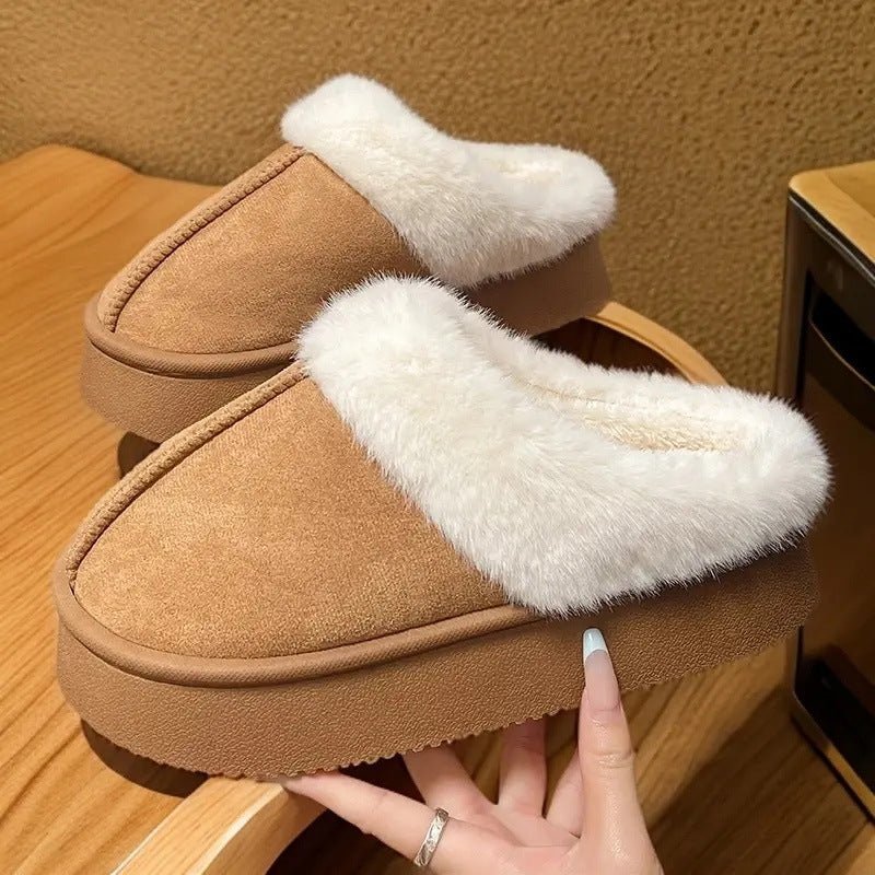 Indoor Warm Anti - slip Thick Sole Deodorant Couple Cotton Slippers - Babyvera