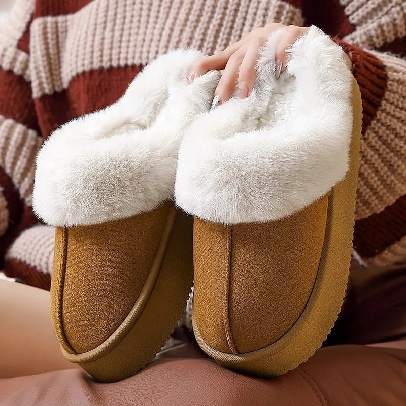 Indoor Warm Anti - slip Thick Sole Deodorant Couple Cotton Slippers - Babyvera
