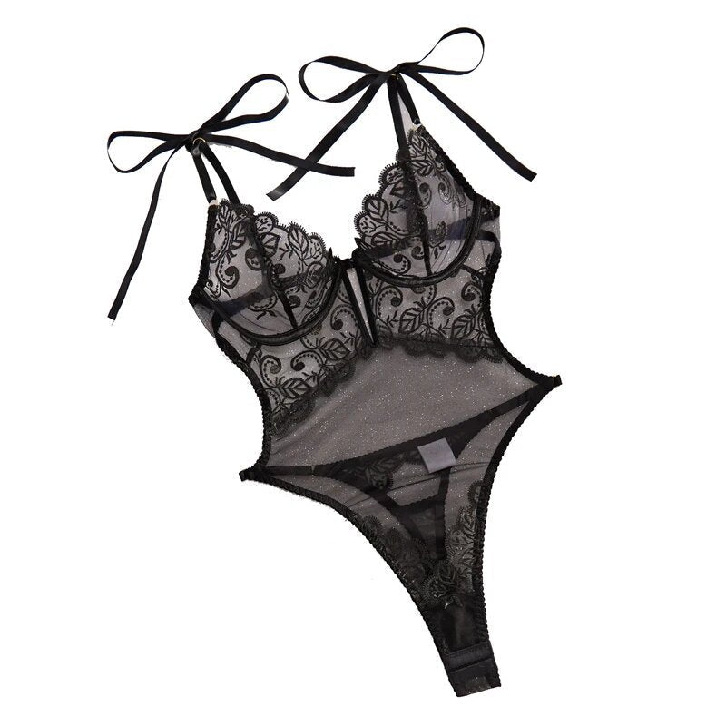 Lace Embroidery See-through Body-shaping Corsets With Steel Ring - Babyvera