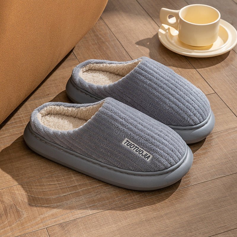 Ladies' Indoor Home Warm Fluffy Anti - slip Cotton Slippers - Babyvera