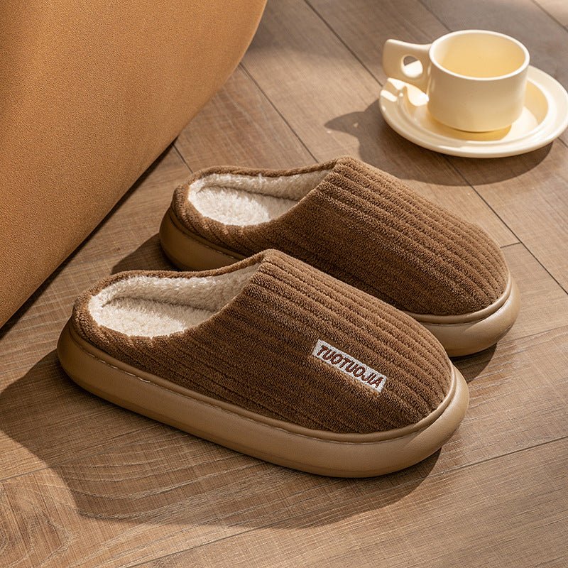 Ladies' Indoor Home Warm Fluffy Anti - slip Cotton Slippers - Babyvera