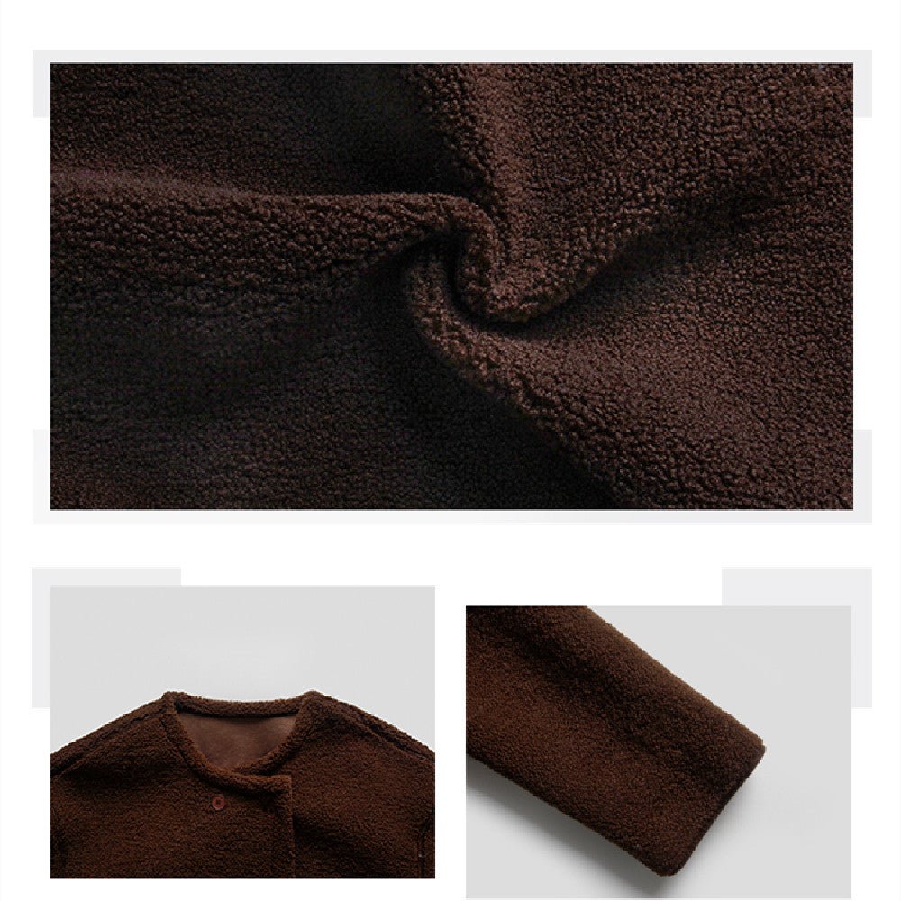 Lamb Hair Grain Wool Coat Women - Babyvera