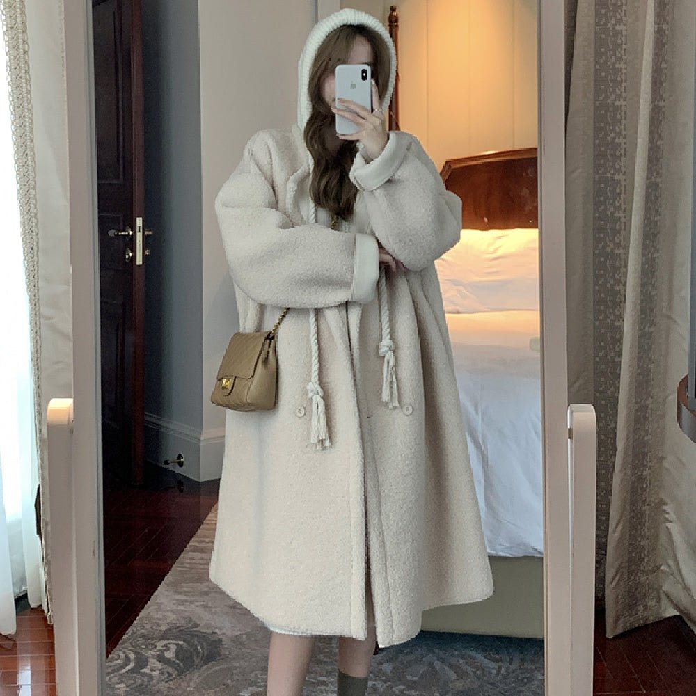 Lamb Hair Grain Wool Coat Women - Babyvera
