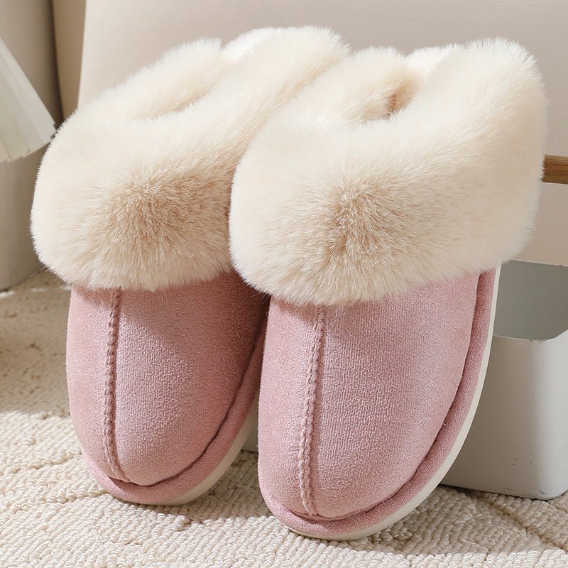 Large - sized Cotton Slippers For Women Autumn And Winter Couple's Style - Babyvera