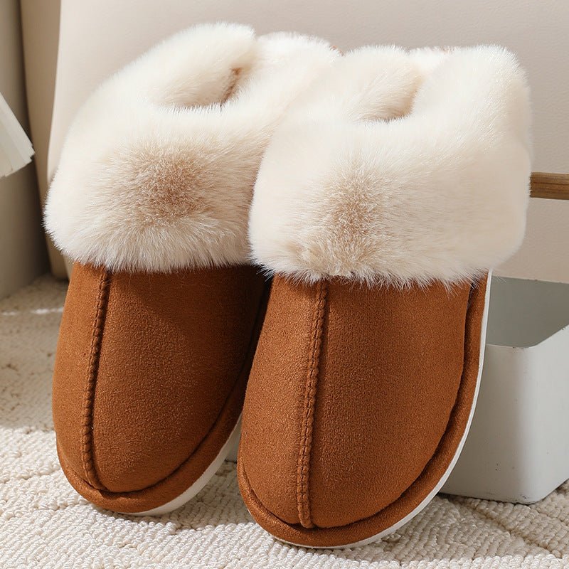 Large - sized Cotton Slippers For Women Autumn And Winter Couple's Style - Babyvera