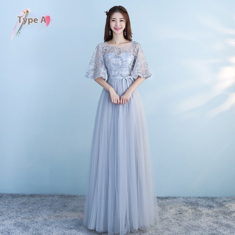 Long Bridesmaid Blue Wedding Dress Girlfriends Party Dress - Babyvera
