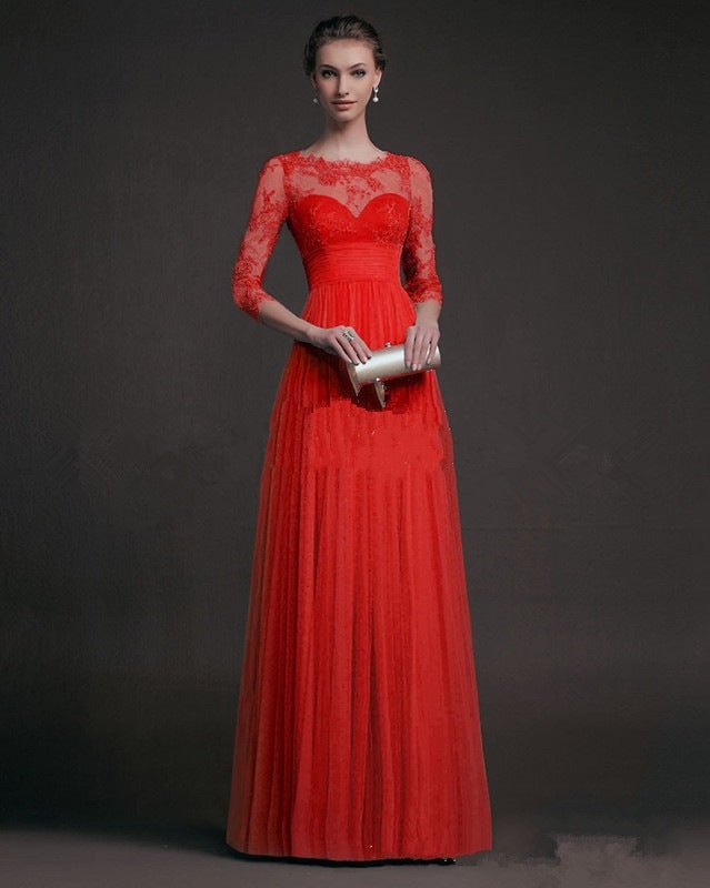 Long sleeve lace see-through dress - Babyvera