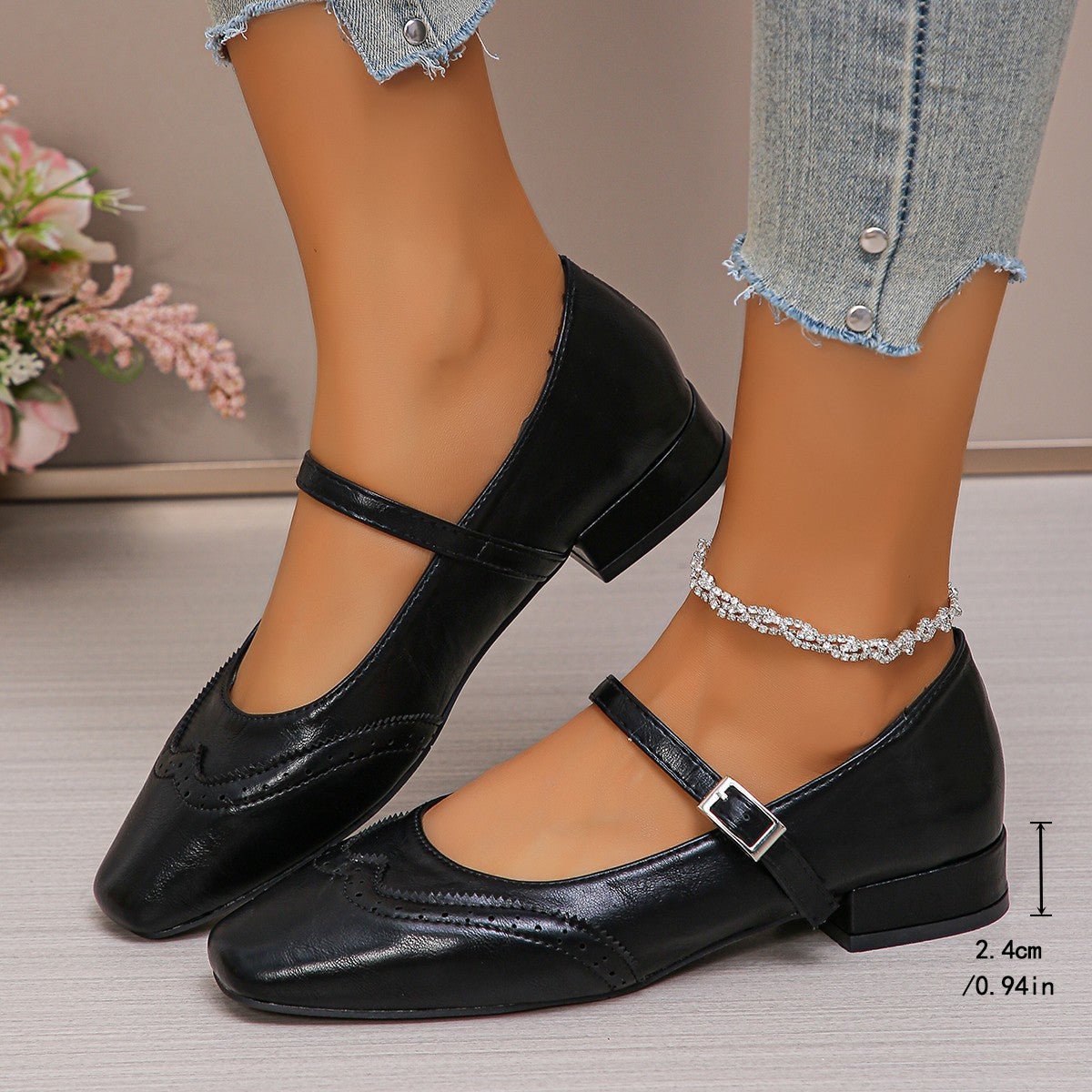 New Style Women's Casual Peep - toe Pumps With A Single Strap Buckle - Babyvera
